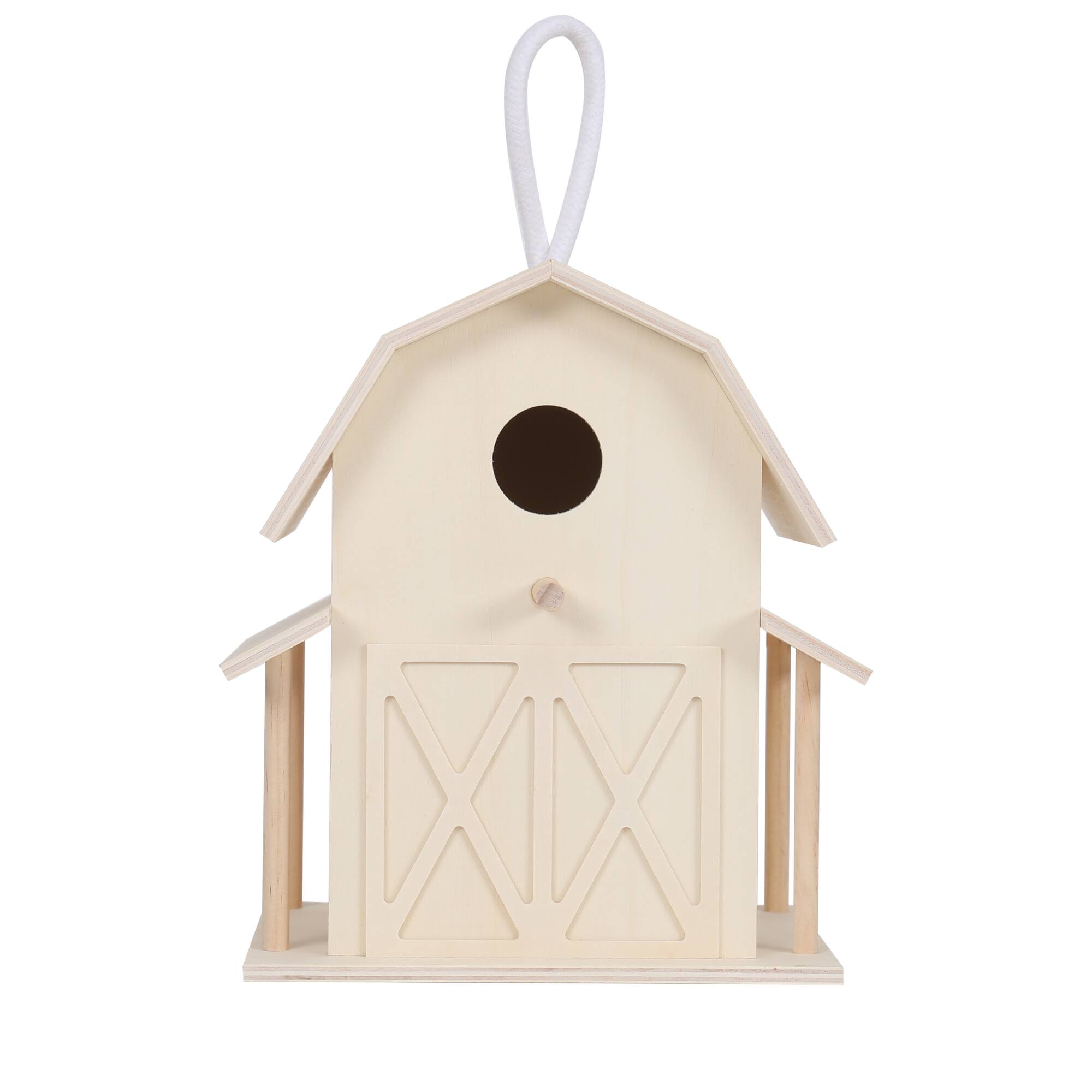 8 Pack: 8" Wood Barn Birdhouse by Make Market®